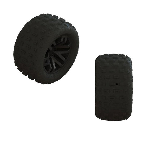 ARRMA dBoots FORTRESS Glued Black Grom RC Tyre (2 Pairs) - ARA550112