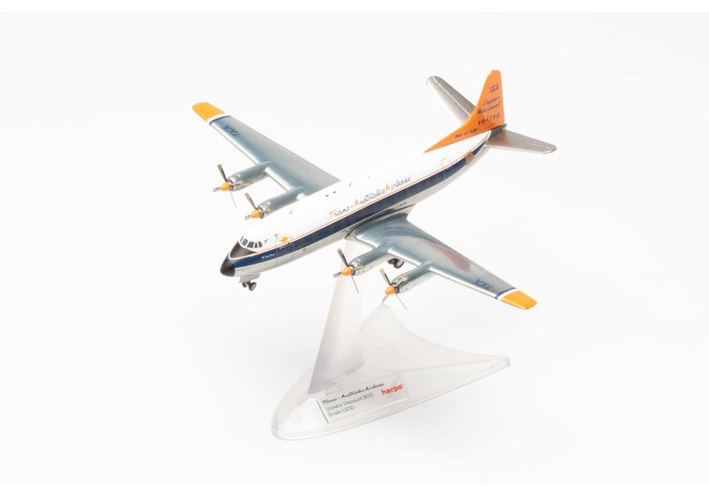 Herpa HE572859 1/200 TAA Trans Australian Airlines Vickers Viscount 800 VH-TVQ "McDouall Stuart"