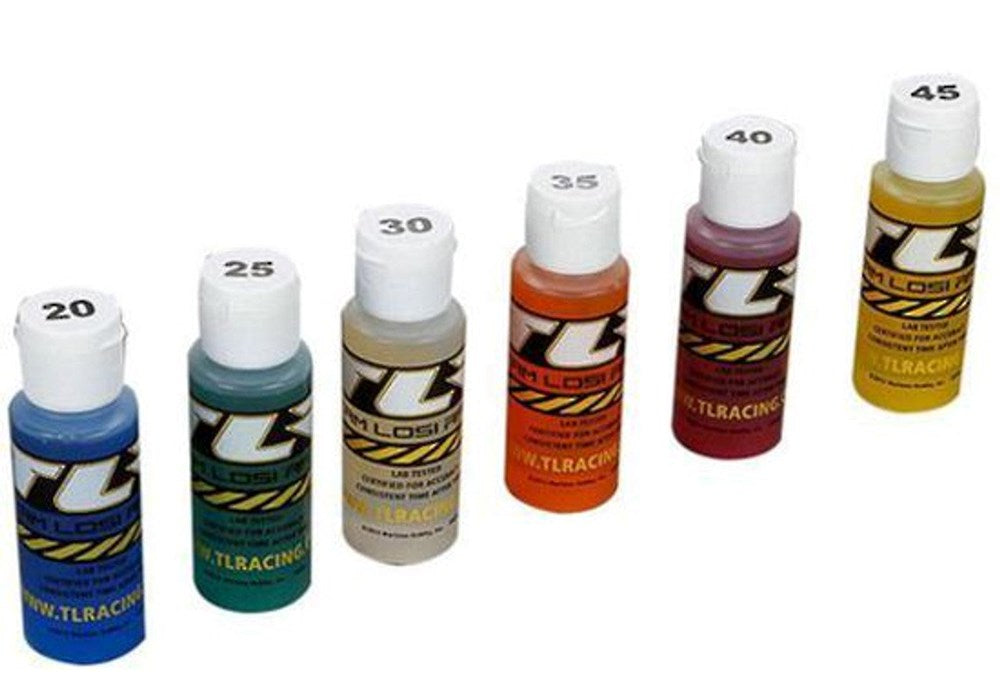 Team Losi Racing Oil 6Pk 20 25 30 35 40 45wt RC Shock Oil