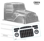 Team C Crawler Truck Cab Only BJ40 WB 313mm Width 200mm RC Car Body 1/10 Scale