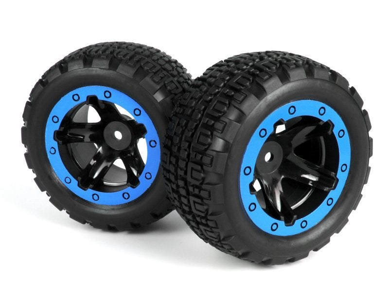 Blackzon 540109 Wheel & Tire Slyder ST Black/Bluee (2) (8503314776301)