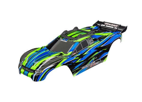 Traxxas Rustler 4X4 VXL Green RC Car Body 1/10 Scale