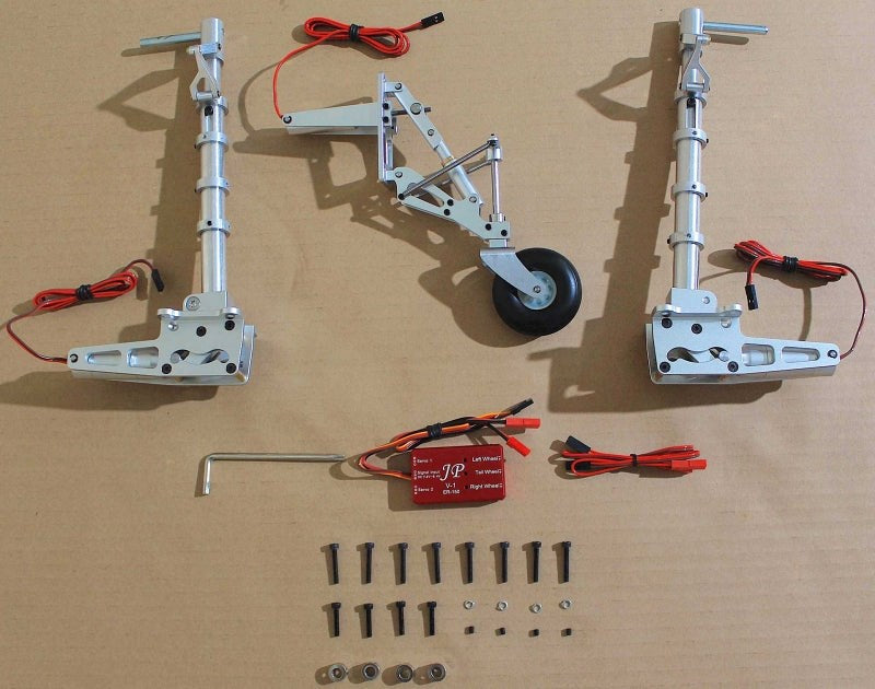 Seagull Models 85 Electric Main & Tail Retracts with PU Rubber Wheels for P-47 RC Aircraft Retract Set