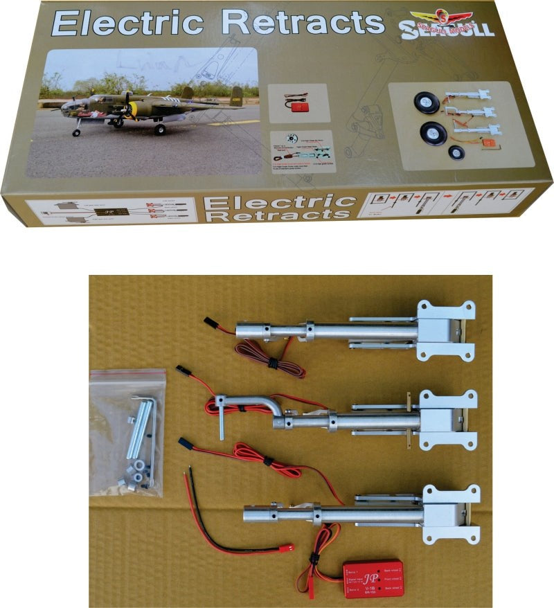 Seagull Models JP Hobby Electric Retract Set for Mitchell B-25 95in RC Aircraft Landing Gear