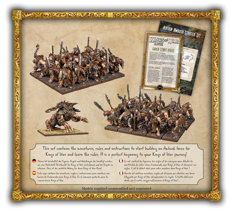 Mantic Games MGKWRK103 Kings of War Ratkin Ambush Starter Set (8847293219053)