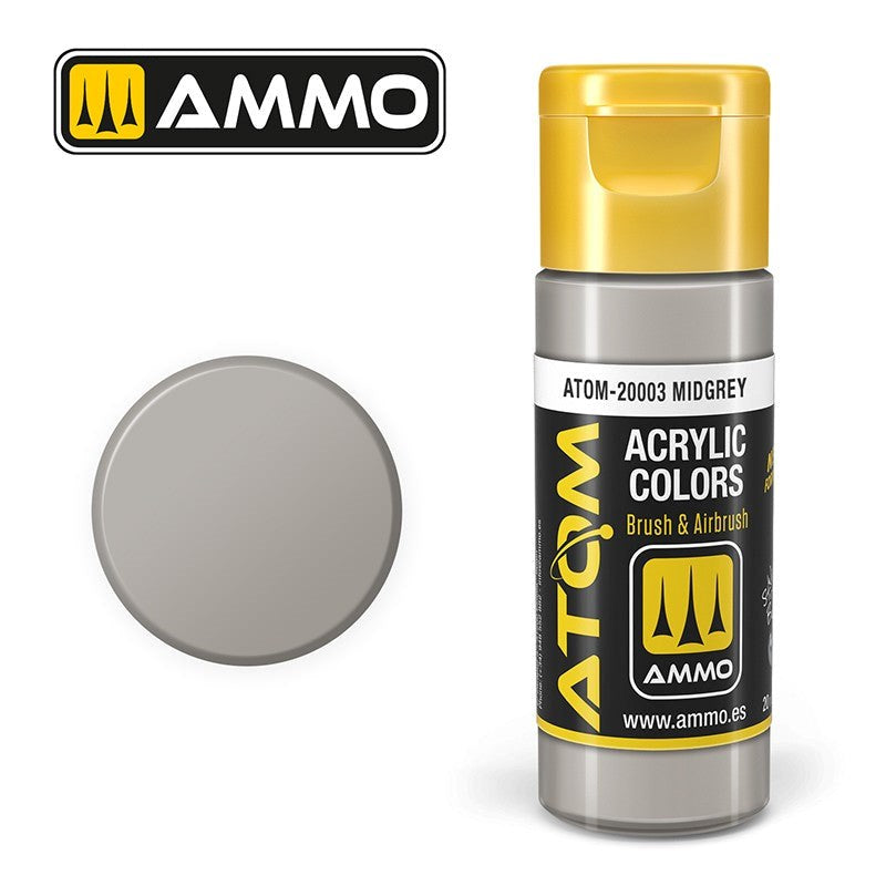 AMMO by Mig Jimenez ATOM-20003 Atom Color Midgrey 20ml (8938429808877)