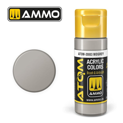 AMMO by Mig Jimenez ATOM-20003 Atom Color Midgrey 20ml (8938429808877)