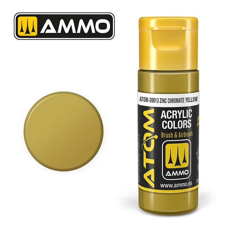 AMMO by Mig Jimenez ATOM-20013 Atom Color Zinc Chromate Yellow 20ml