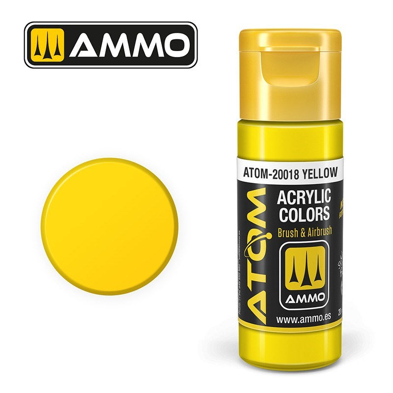 AMMO by Mig Jimenez ATOM-20018 Atom Color Yellow 20ml (8938431086829)
