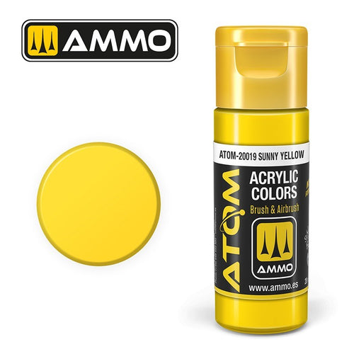 AMMO by Mig Jimenez ATOM-20019 Atom Color Sunny Yellow 20ml (8938431217901)
