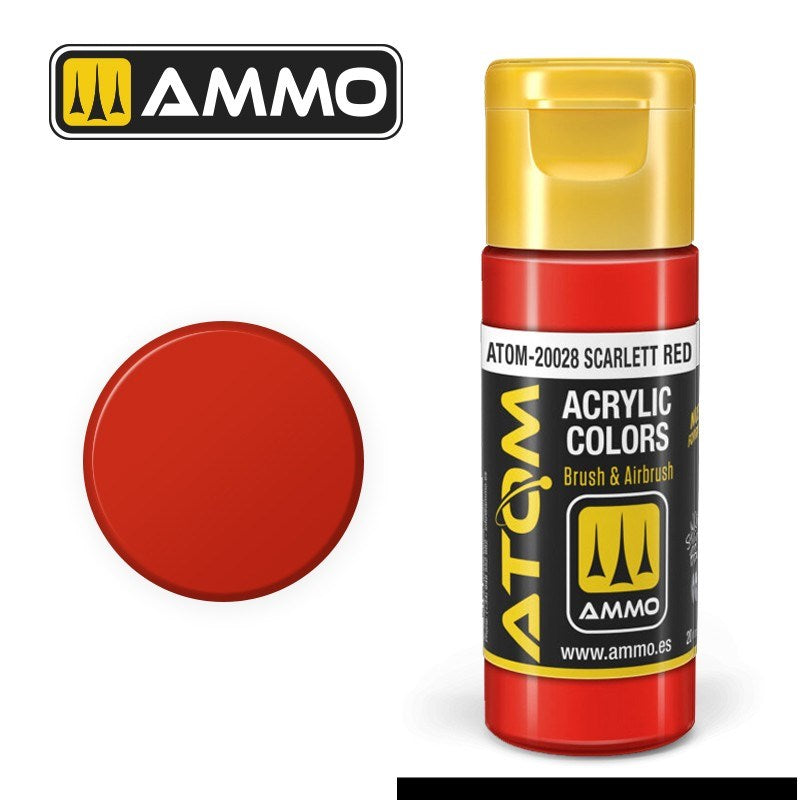 AMMO by Mig Jimenez ATOM-20028 Atom Color Scarlet Red 20ml