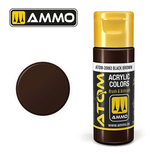 AMMO by Mig Jimenez ATOM-20063 Atom Color Black Brown 20ml (8938434691309)