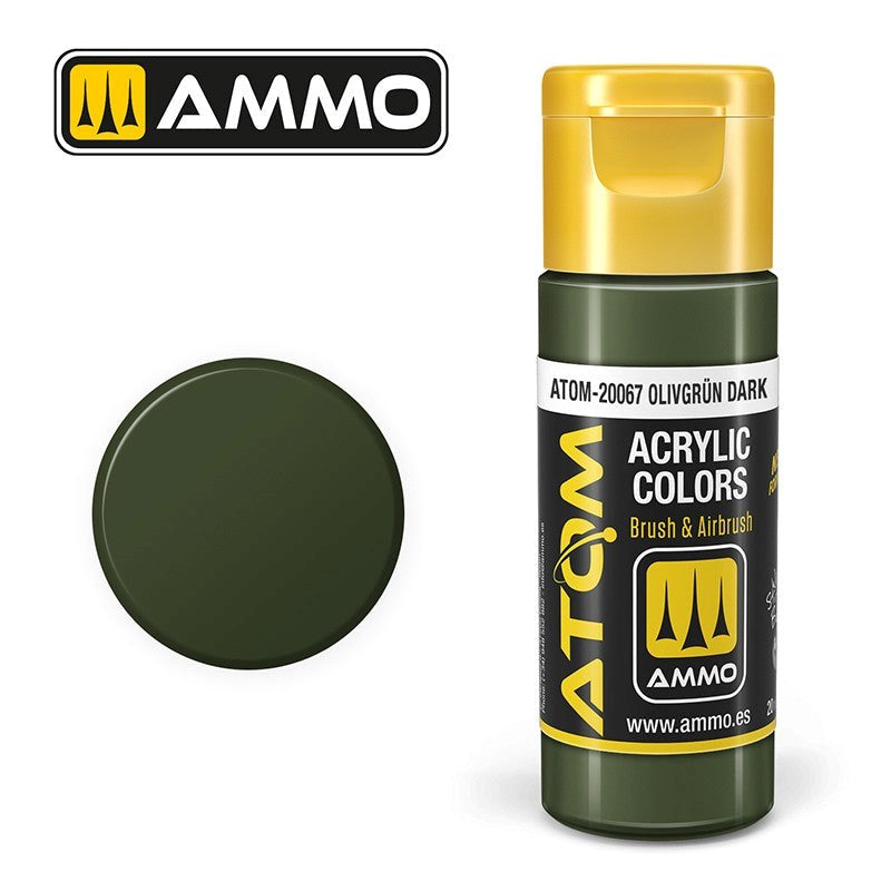 AMMO by Mig Jimenez ATOM-20067 Atom Color OlivgrÃƒÆ’Ã†â€™Ãƒâ€šÃ‚Â¼n Dark 20ml (8938434920685)