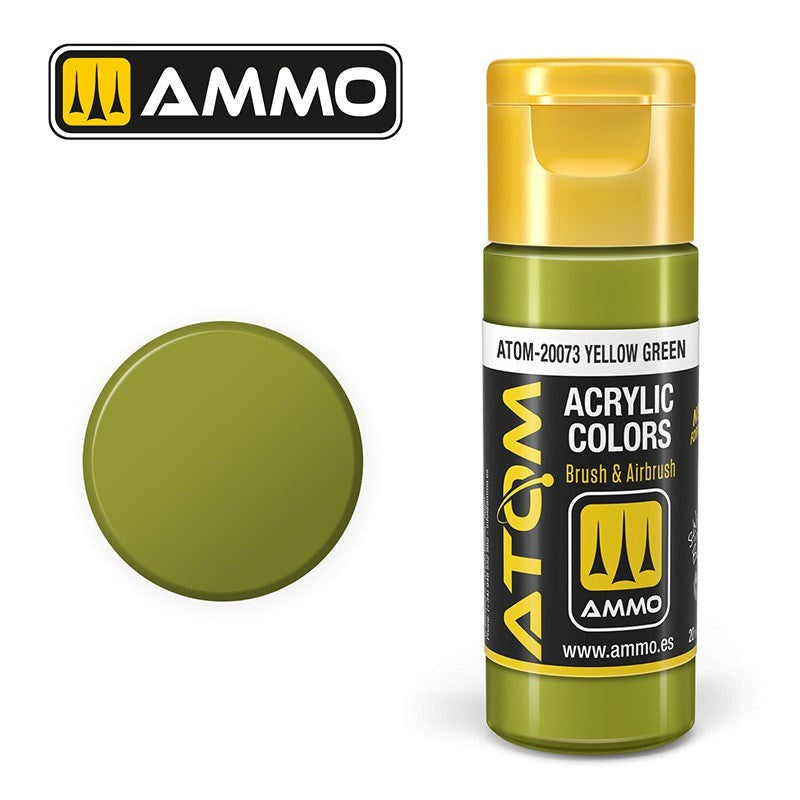 AMMO by Mig Jimenez ATOM-20073 Atom Color Yellow Green 20ml (8938435346669)