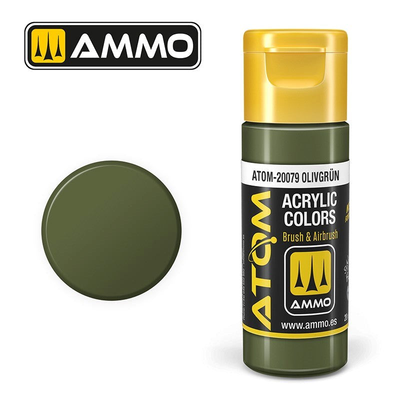 AMMO by Mig Jimenez ATOM-20079 Atom Color OlivgrÃƒÆ’Ã†â€™Ãƒâ€šÃ‚Â¼n 20ml (8938435903725)