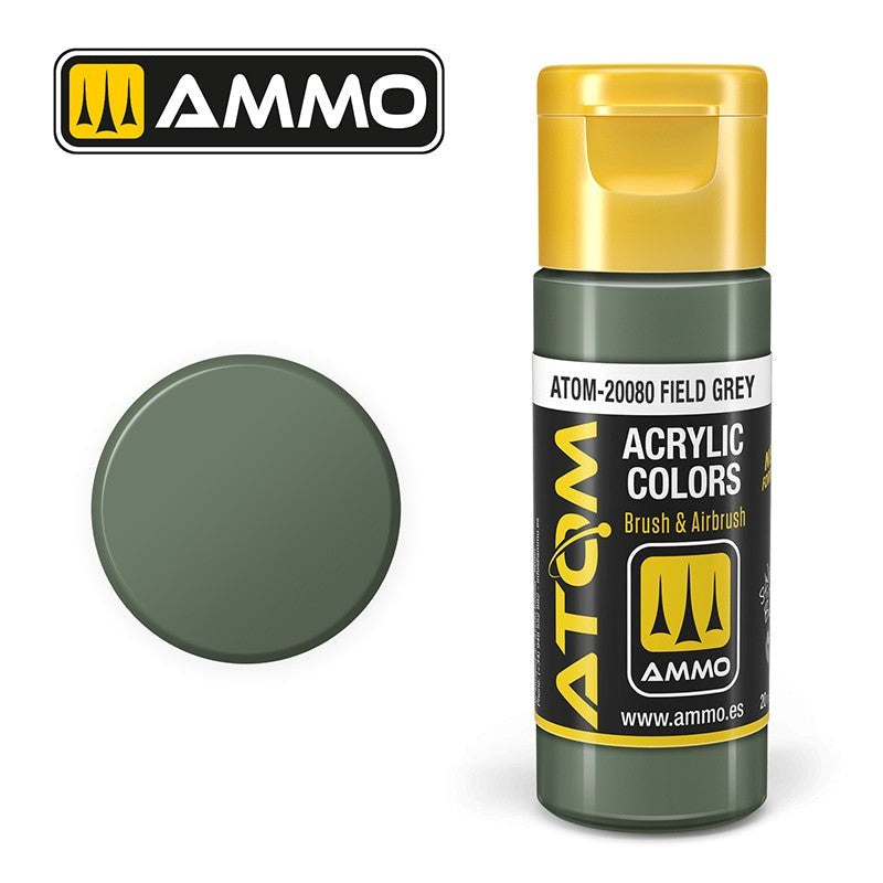 AMMO by Mig Jimenez ATOM-20080 Atom Color Field Grey 20ml (8938436002029)