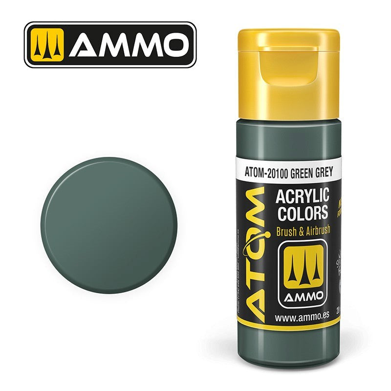 AMMO by Mig Jimenez ATOM-20100 Atom Color Green Grey 20ml (8938437476589)
