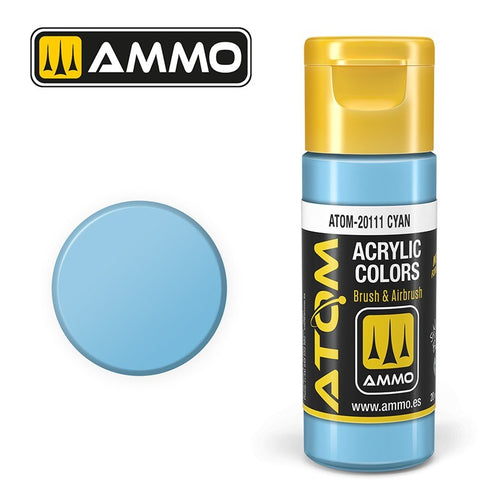 AMMO by Mig Jimenez ATOM-20111 Atom Color Cyan 20ml (8938438361325)