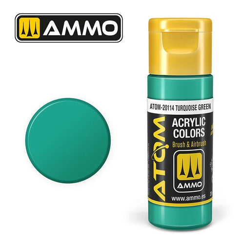AMMO by Mig Jimenez ATOM-20114 Atom Color Turquoise Green 20ml (8938438623469)