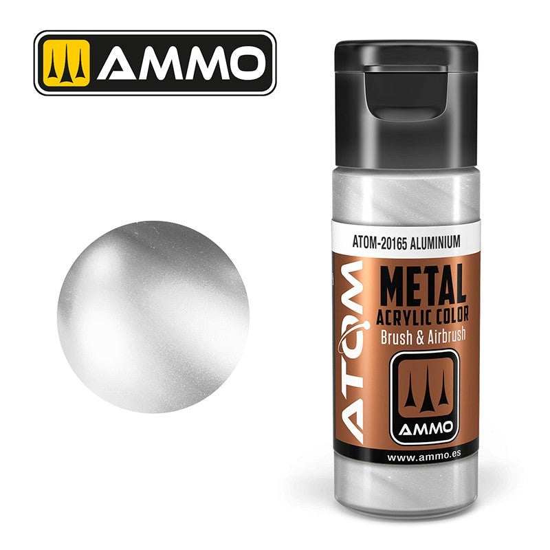 AMMO by Mig Jimenez ATOM-20165 Atom Color Metallic Aluminium 20ml (8938442326253)