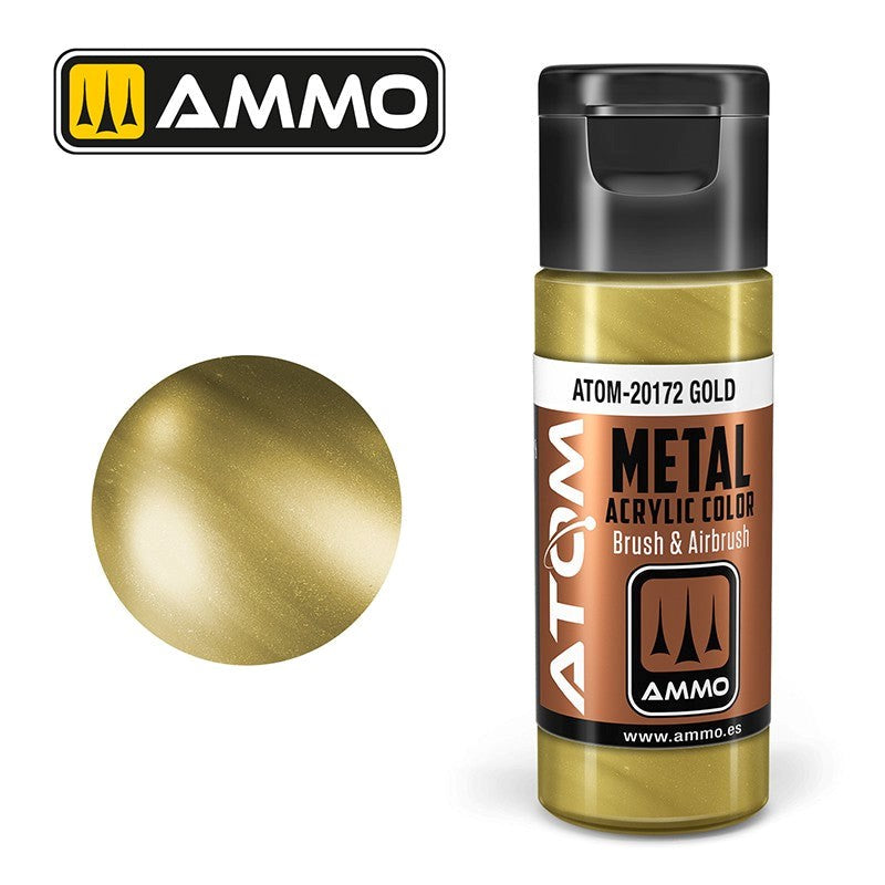 AMMO by Mig Jimenez ATOM-20172 Atom Color Metallic Gold 20ml (8938442850541)