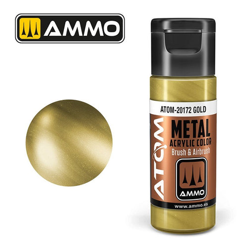 AMMO by Mig Jimenez ATOM-20172 Atom Color Metallic Gold 20ml (8938442850541)