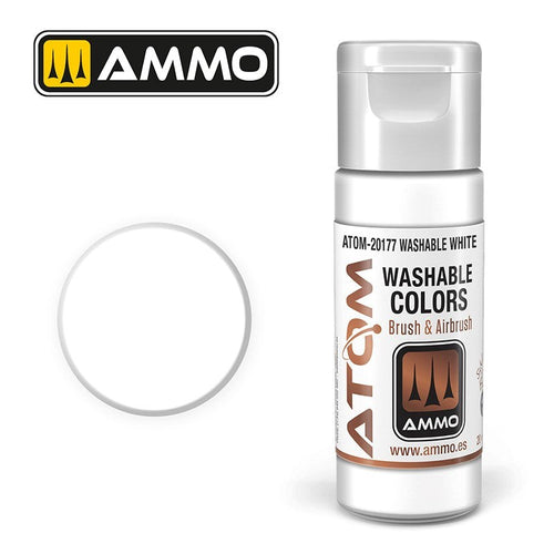AMMO by Mig Jimenez ATOM-20177 Atom Color Washable White 20ml (8938443178221)