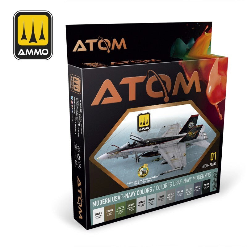 AMMO by Mig Jimenez ATOM-20700 Atom Color Modern Usaf-Navy Colors Set