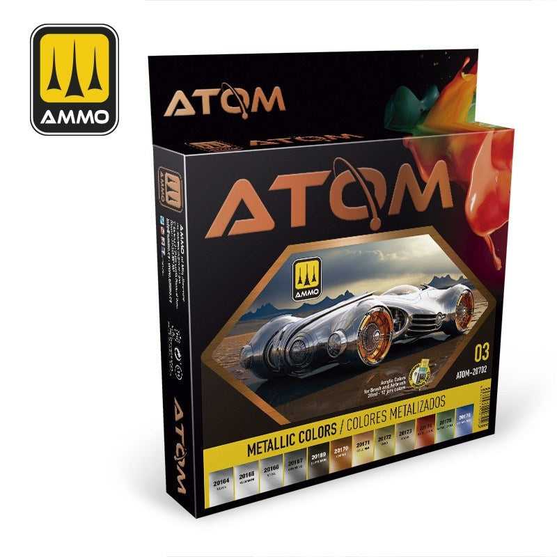 AMMO by Mig Jimenez ATOM-20702 Atom Color Metallic Colors Set (8938443931885)