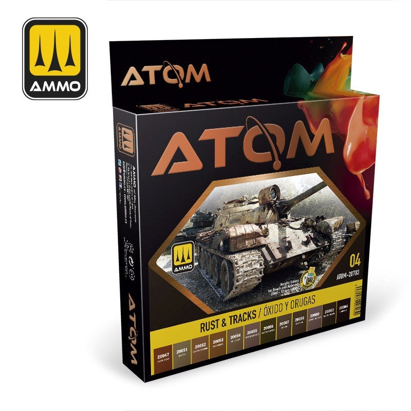 AMMO by Mig Jimenez ATOM-20703 Atom Color Rust & Tracks Set (8938444030189)