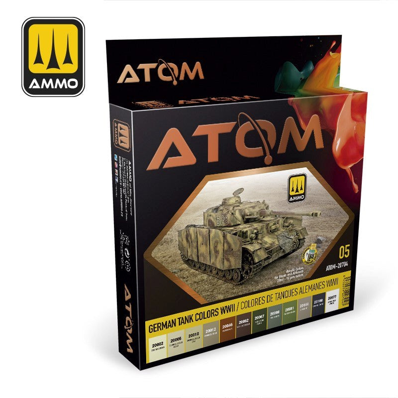 AMMO by Mig Jimenez ATOM-20704 Atom Color German Tank Colors Wwii Set (8938444194029)