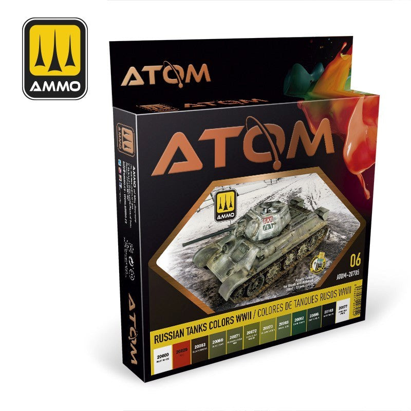 AMMO by Mig Jimenez ATOM-20705 Atom Color Russian Tank Colors Wwii Set (8938444226797)