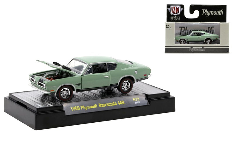 M2 Machines M2-32500-72A 1/64 1969 Plymouth Barracuda 440 (8867966058733)