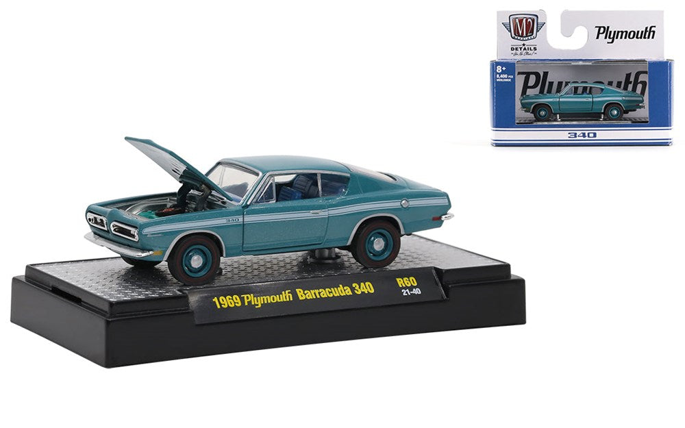 M2 Machines M2-32600-60F 1/64 1969 Plymouth Barracuda 340 (8867968057581)