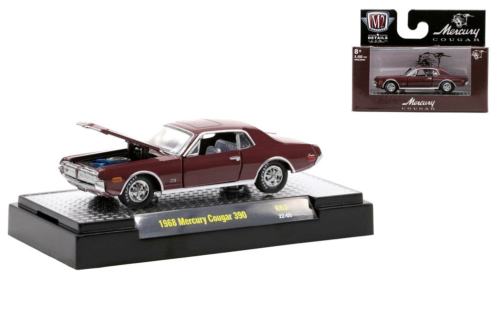 M2 Machines M2-32600-62E 1/64 1968 Mercury Cougar 390 (8867968483565)