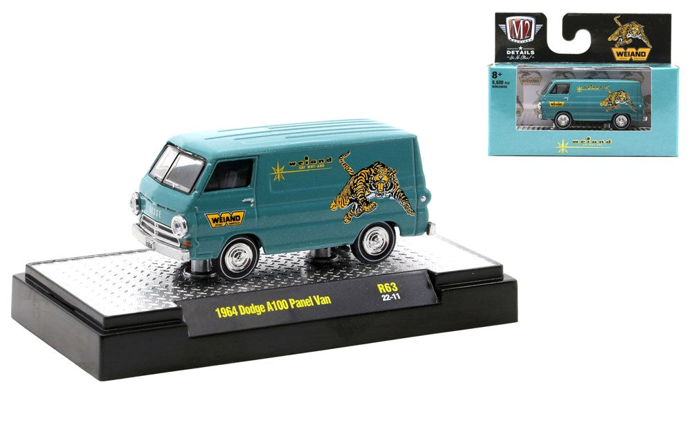 M2 Machines M2-32600-63D 1/64 1964 Dodge A100 Panel Van (8867968647405)