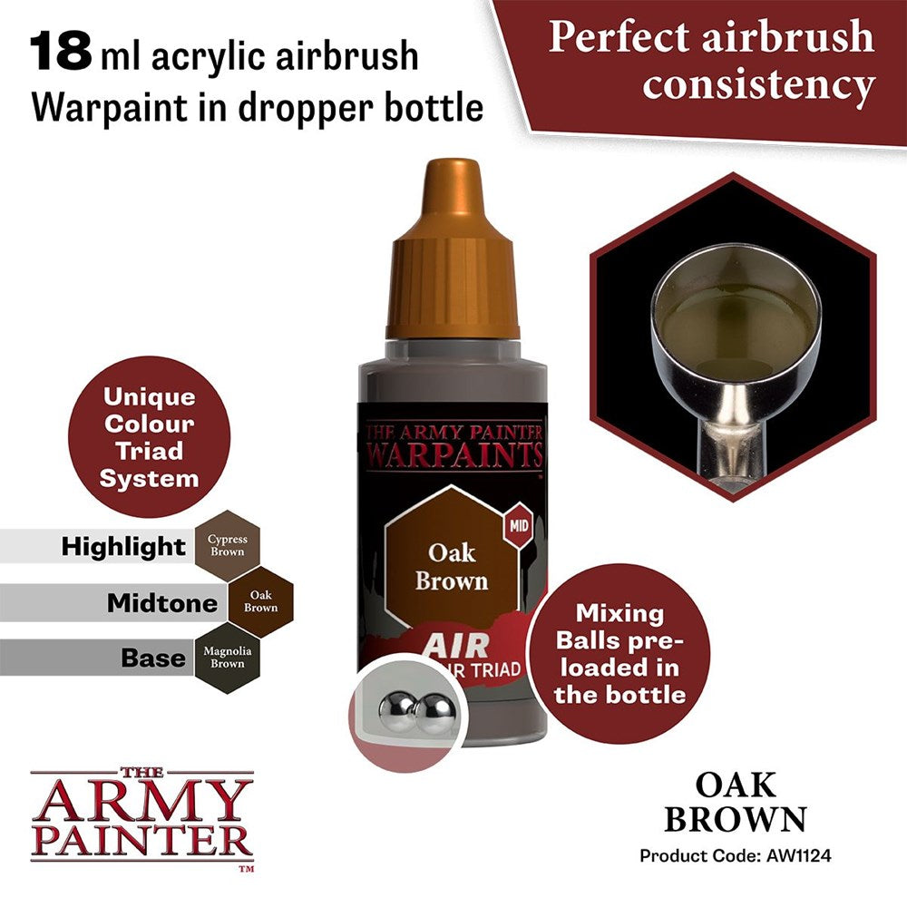 Army Painter AW1124 Warpaints Air Oak Brown Acrylic Paint 18ml (8938213409005)