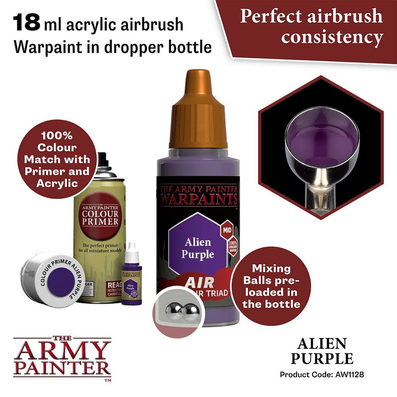 Army Painter AW1128 Warpaints Air Alien Purple Acrylic Paint 18ml