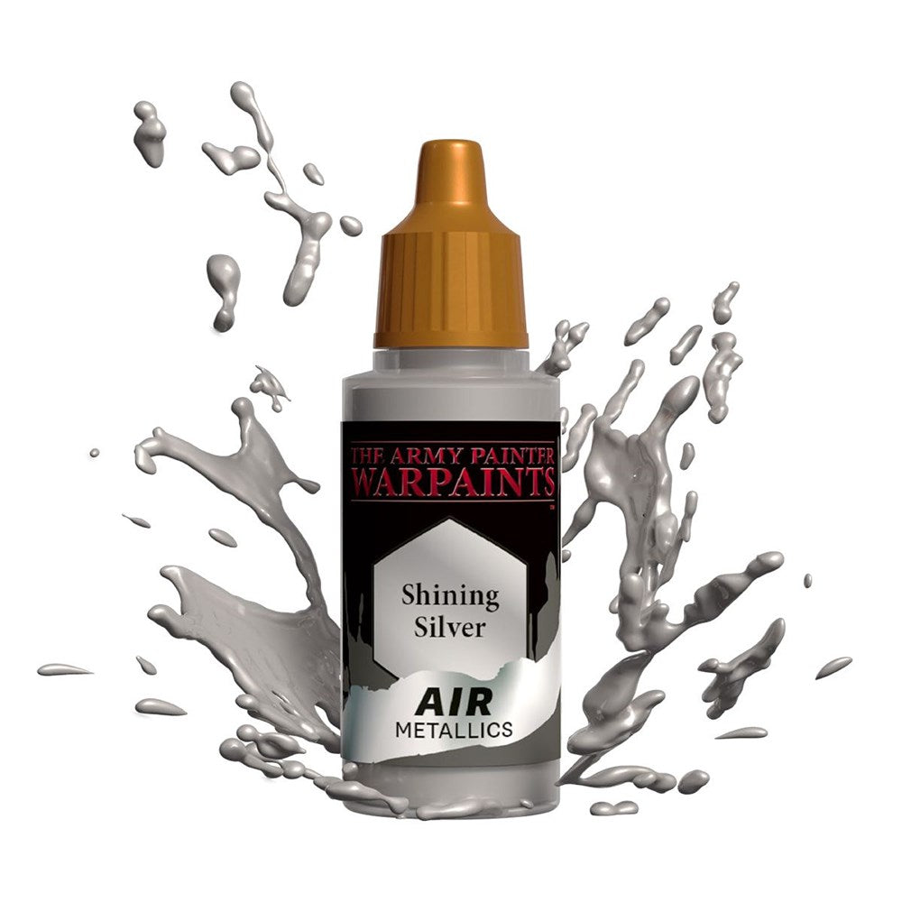 Army Painter AW1129 Metallics Air Shining Silver Acrylic Paint 18ml (8938213900525)