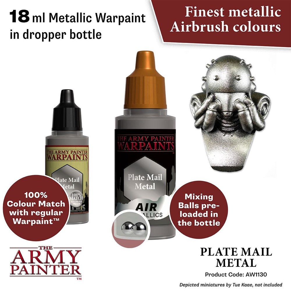 Army Painter AW1130 Metallics Air Plate Mail Metal Acrylic Paint 18ml (8938214097133)