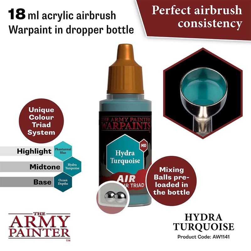 Army Painter AW1141 Warpaints Air Hydra Turquoise Acrylic Paint 18ml