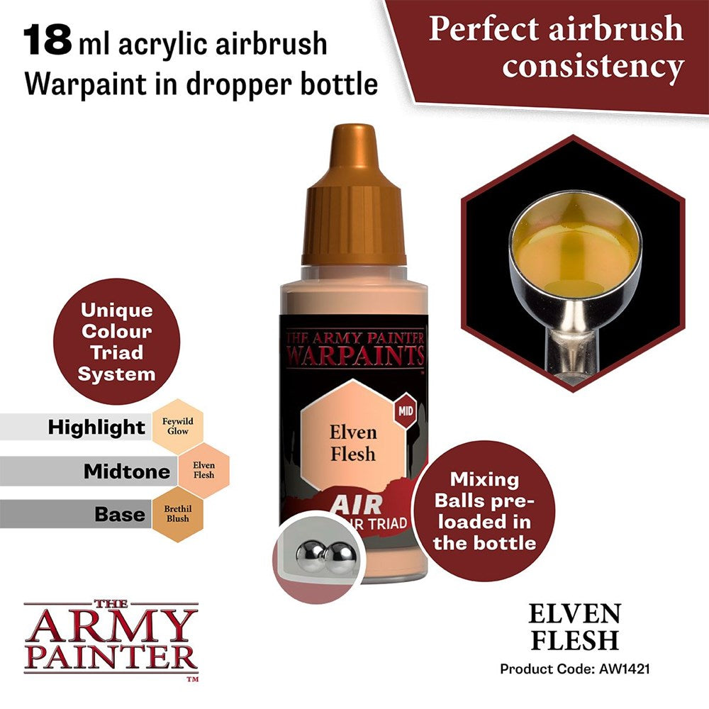 Army Painter AW1421 Warpaints Air Elven Flesh Acrylic Paint 18ml (8938216423661)