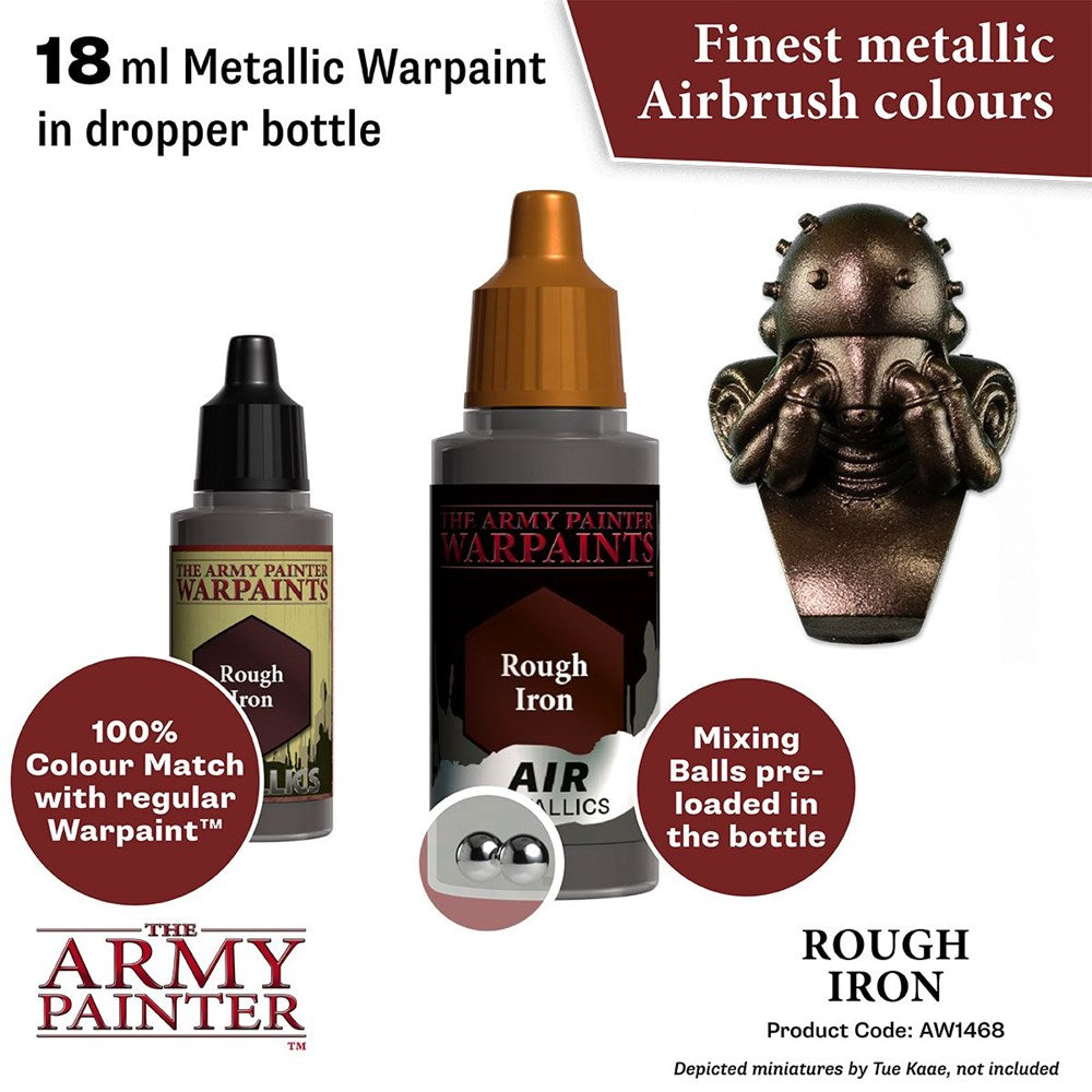 Army Painter AW1468 Metallics -Air Rough Iron Acrylic Paint 18ml (8938220880109)