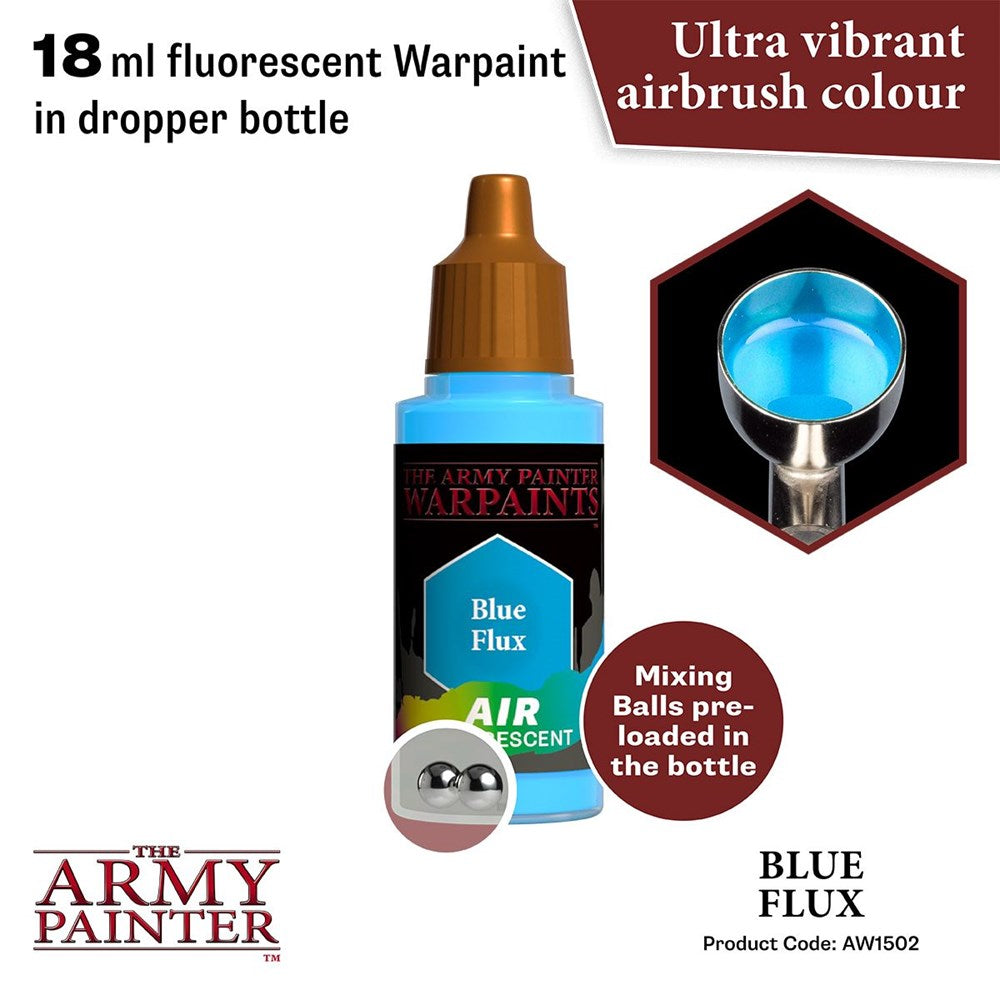 Army Painter AW1502 Metallics Air Blue Flux Fluo Acrylic Paint 18ml (8938224025837)