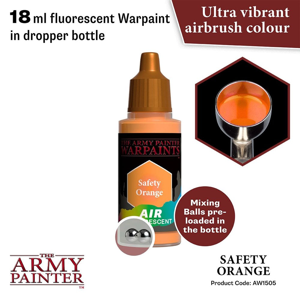 Army Painter AW1505 Metallics Air Safety Orange Fluo Acrylic Paint 18ml (8938224189677)