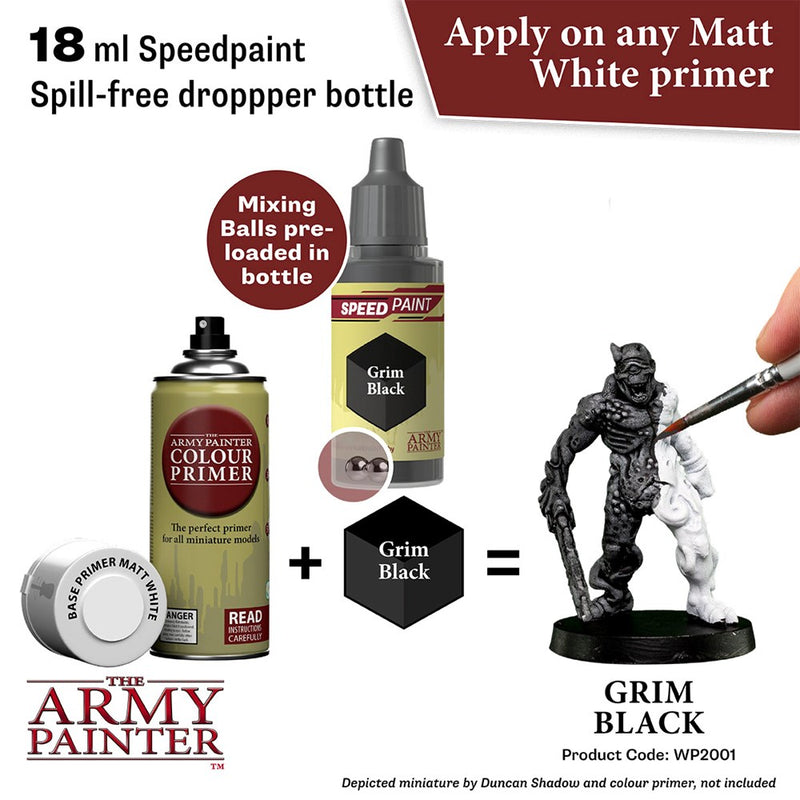 Army Painter WP2001 Speedpaint Grim Black 18ml