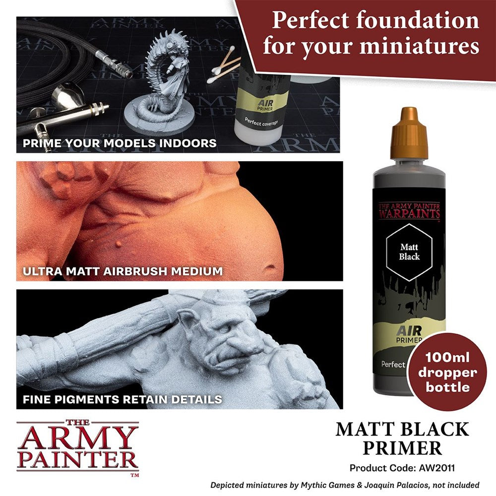 Army Painter AW2011 Warpaints Air Air Primer Black 100 ml (8938225041645)