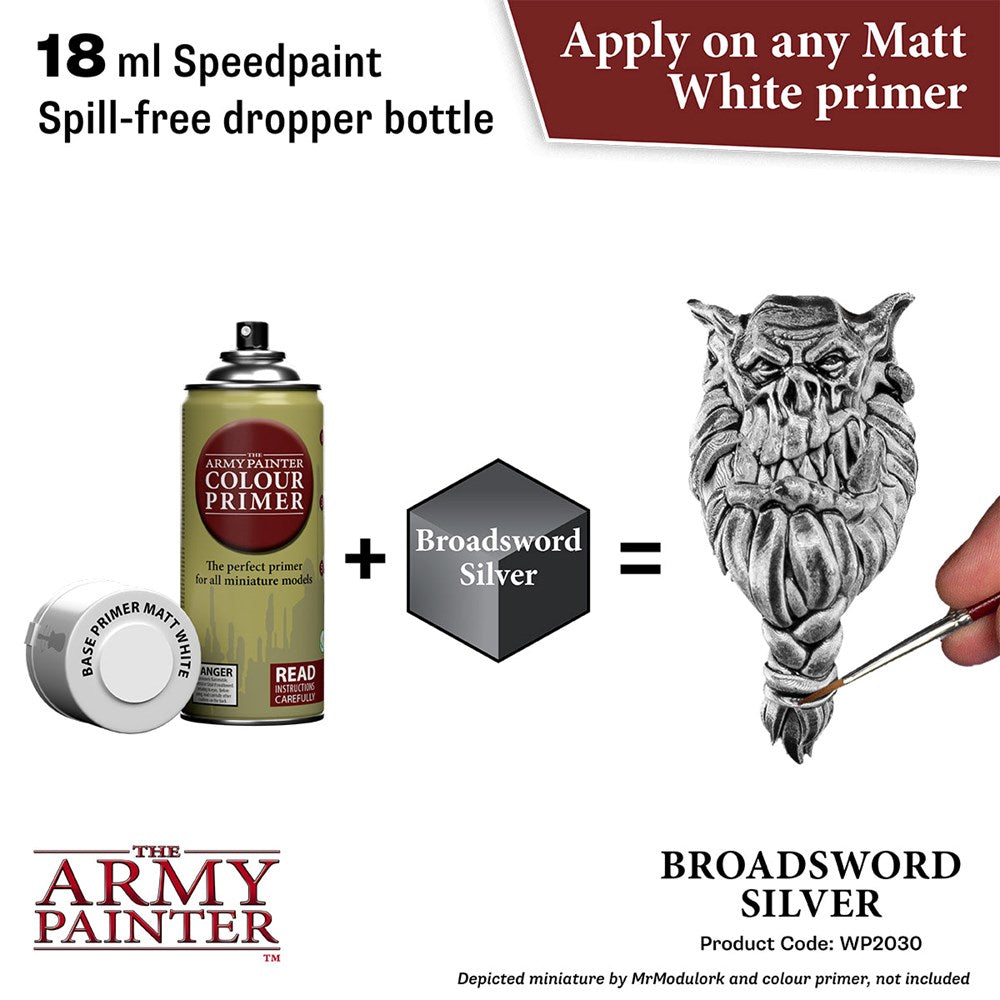 Army Painter WP2030 Speedpaint 2.0 Broadsword Silver 18ml (8938225926381)