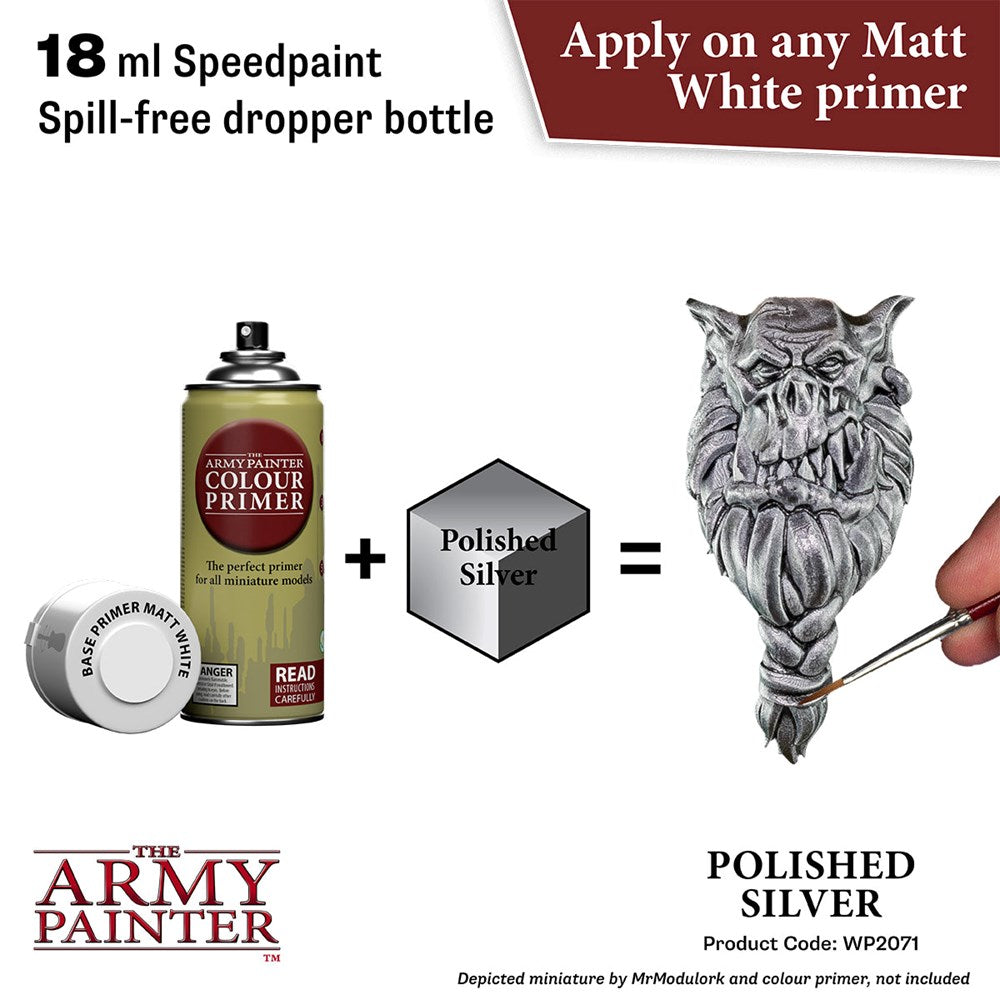 Army Painter WP2071 Speedpaint 2.0 Polished Silver 18ml (8938229924077)