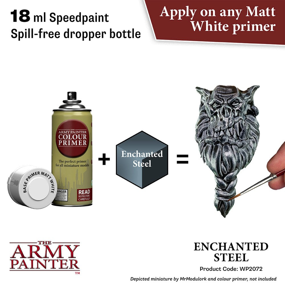 Army Painter WP2072 Speedpaint 2.0 Enchanted Steel 18ml (8938230022381)